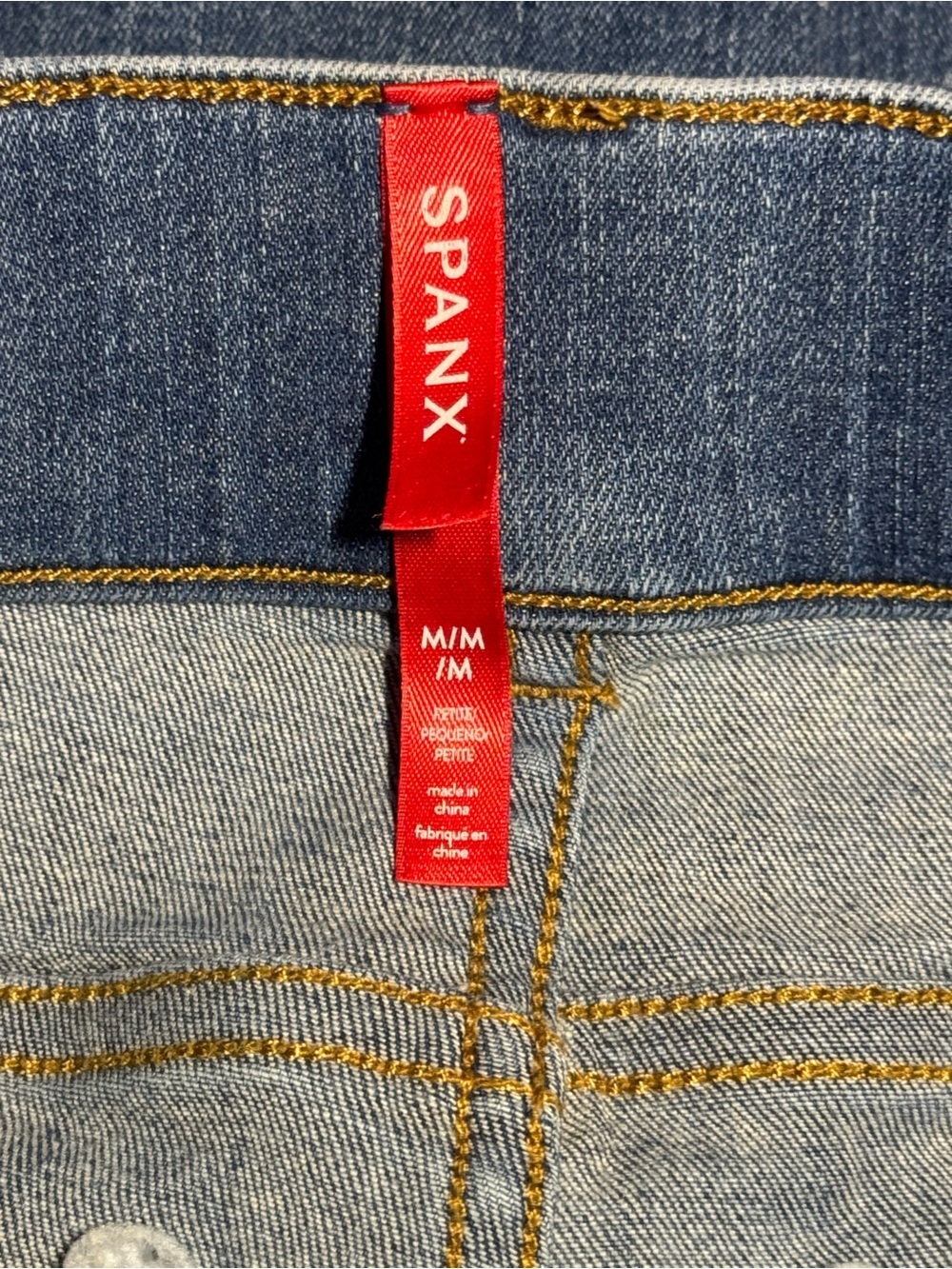 SPANX Pull-On Jeans Ankle Straight Leg Blue size Medium - Picture 8 of 12